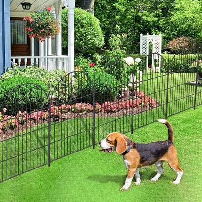 ADAVIN Tall Garden Fence with Gate, 4 Panels 36in(H) Dog Fences Outdoor for Yard, Rustproof Metal Wire Temporary Dog Fence for Patio, No Dig Garden Fencing, Arched Flower Bed Edging, Total 8.8Ft