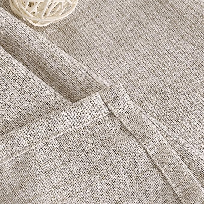 YoungsTex Extre Long Linen Curtains for Living Room 108 Inch Length, Bronze Grommet Natural Linen Textured Drapes Light Filtering for Bedroom, 2 Panel, 52 X 108 Inch