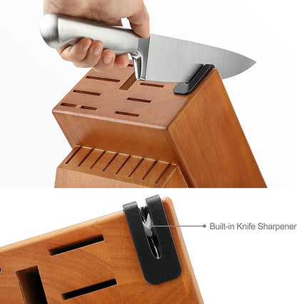 McCook® Kitchen Knife Sets,German Stainless Steel Knives Block Set with Built-in Sharpener