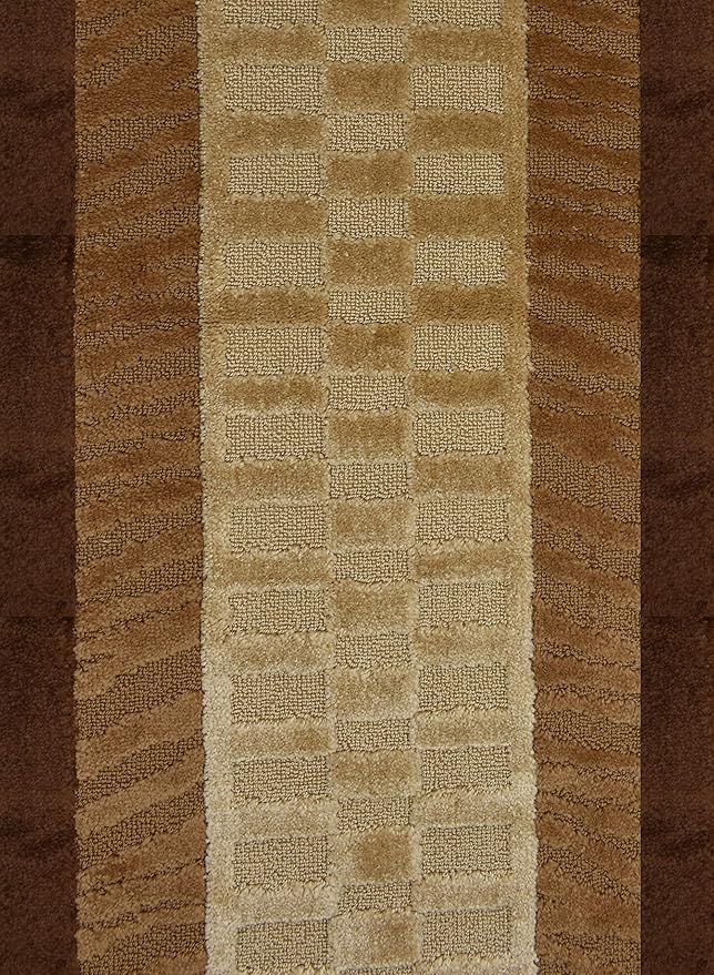 Custom Size Zebra Hallway Runner Rug Slip Resistant, 26 Inch Wide x Your Choice of Length Size, Brown, 26 Inch X 34 Feet, Sold and Priced Per Foot