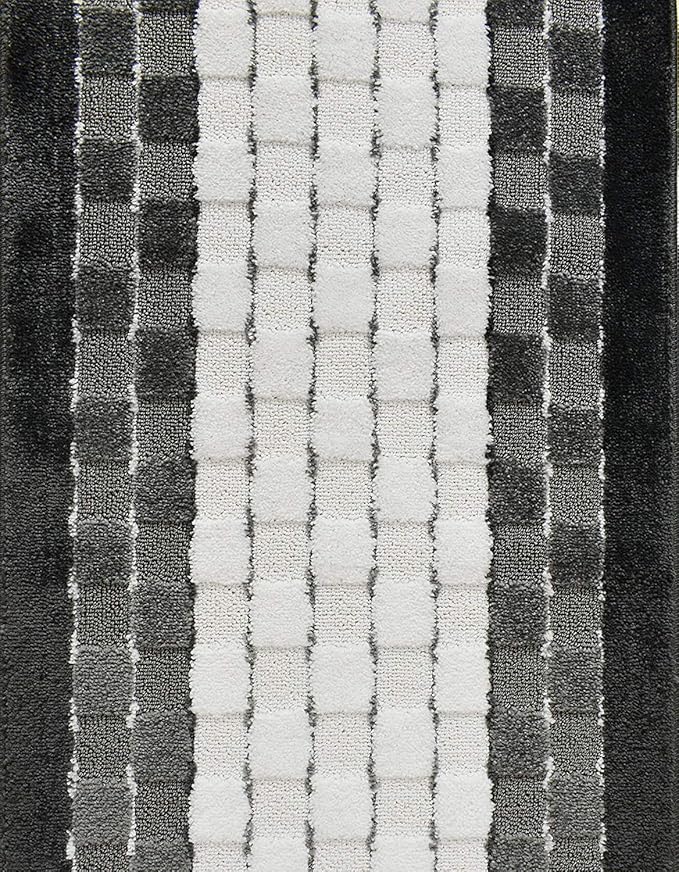 Custom Cut Hallway Runner Rug, Slip Resistant, 31 Inch Wide X Your Choice of Length, Checkered White, 31 Inch X 17 feet