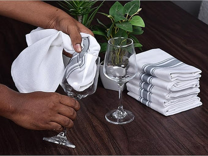 100% Cotton Kitchen Towels – Ultra Absorbent and Quick-Dry Dish Towels – Durable, Lint-Free and Soft Weave with Hanging Loop – Extra Large 18x28 Inches – Grey (Pack of 8)