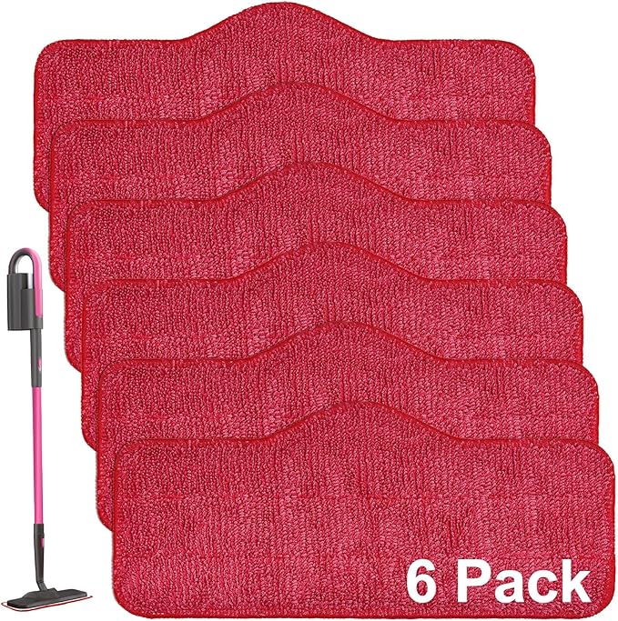 Steam Mop Pads for Schenley, 6-Pack Microfiber Pads for Schenley Steam Mop 7 in 1, Machine Washable Reusable Replacement Mop Pads Compatible with Schenley Steam Mop Cleaner