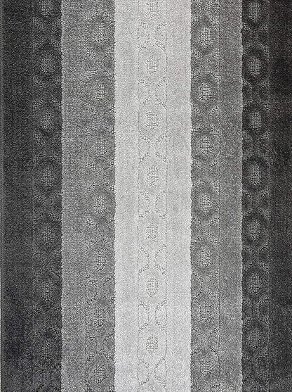 Custom Cut Hallway Runner Rug, Slip Resistant, 31 Inch Wide X Your Choice of Length, Linked Chain Anthracite, 31 Inch X 24 feet