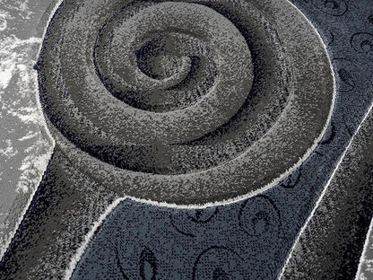 Ultra Soft Area Rug Hand Carved - Modern Abstract Design for Indoor Living Room & Bedroom - Stain Resistant, Easy to Clean - (5x7, Blue)