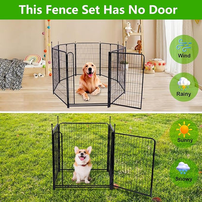 Garden Fence 36 Inch 14 Panels Without Gate,Black Dog Pen Wide Door,Be Suitable for Inside and Outside,Low Threshold Total 31 Ft(l) Garden Fence for Yard and Dog,