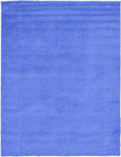 Unique Loom Solid Shag Collection Area Rug (9' x 12' 2" Rectangle, Periwinkle Blue)