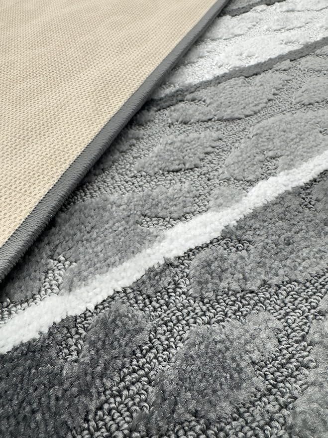 Custom Size Hallway Runner Rug, Slip Resistant, 26 Inch Wide x Your Choice of Length Size, Damask Anthracite, 26 Inch X 25 Feet, Sold and Priced Per Foot