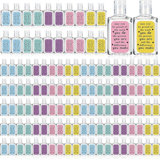 120 Pcs Thank You Gifts for Coworker Mini Hand Sanitize Gel Bulk Scent Hand Sanitizer Travel Size Inspirational Appreciation Gifts for Christmas Party Supplies Friends Teacher Employee