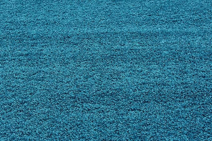 Unique Loom Solid Shag Collection Area Rug (8' Square, Turquoise)