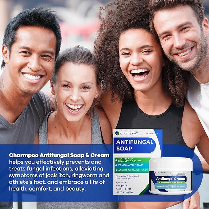 Antifungal Soap Bar for Itchy Skin: Helps Relieve Athletes Foot & Fungal Discomfort – Moisturizing pH-Balanced Gentle on Sensitive Skin for Body & Feet - 4.5 oz