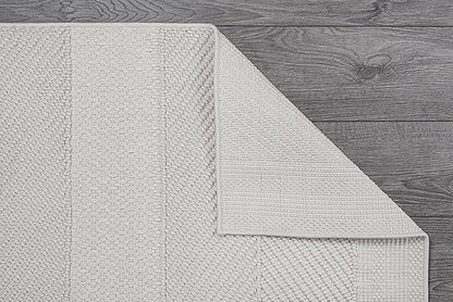 Beverly Rug Micro Loop Area Rug White 5x7 Modern Luxury Soft Boho Geometric Durable Indoor Area Rugs for Living Dining Room Office Stain Resistant Non Shedding Casual Indoor Carpet White 5 x 7