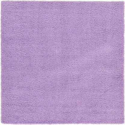 Unique Loom Solid Shag Collection Area Rug (8' Square, Lilac)