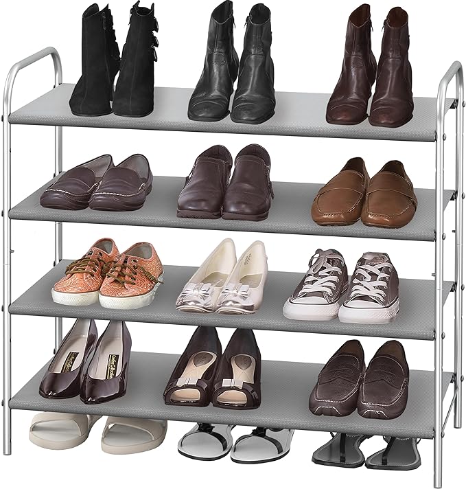 Simple Houseware 4-Tier Shoe Rack Storage Organizer 20-Pair, Grey