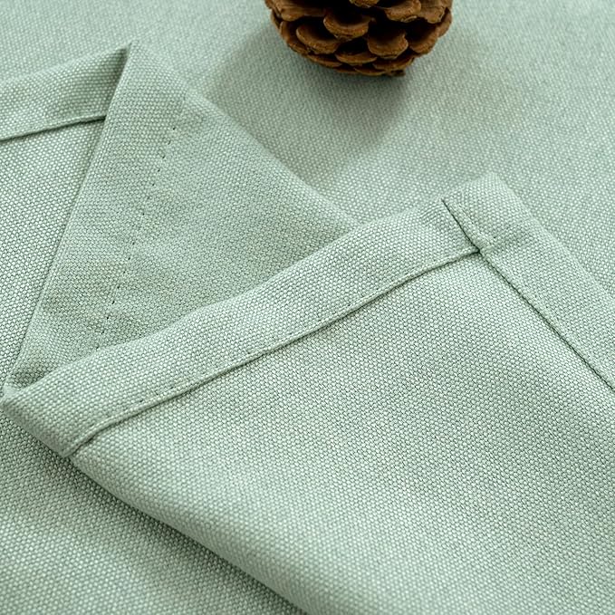 BGment Sage Green Linen Curtains 84 Inches Long for Living Room 2 Panels Set, Spring Decorative Grommet Privacy No See Through Drapes for Bedroom Farmhouse Office Light Filtering, Each 52 Inch Wide