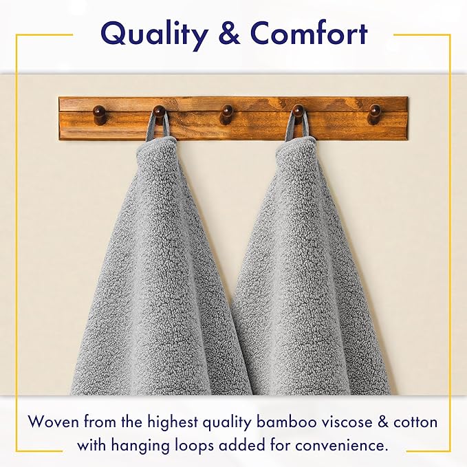 Ultra Soft & Plush Viscose from Bamboo Bath Sheets - 700 GSM Pack of 2 - Extra Large 70x35 in - Super Absorbent & Quick Drying (Pewter Grey)