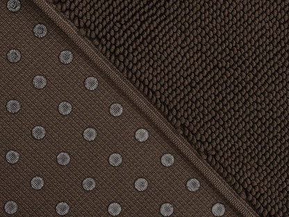 Cotton Paradise 100% Cotton Non Slip Bath Mats for Bathroom, 20x34 inch Soft Absorbent Quick Dry Machine Washable Floor Bath Mat, Brown Bath Rug