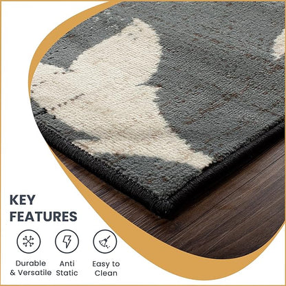 Superior Indoor Area Runner, Jute Backed, Perfect for Hallway, Entryway, Office, Living/ Dining Room, Bedroom, Kitchen, Floor, Modern Floral Decor, Pastiche Collection, 2' 7" x 8', Beige