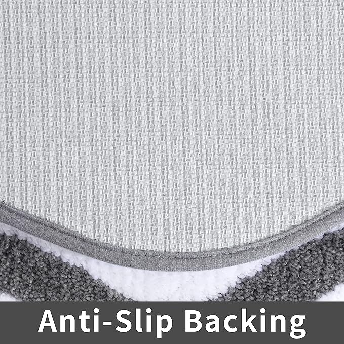 COSY HOMEER Extra Thick Bath Linen Sets Rugs - Anti-Slip Bath Mats Soft Plush 100% Strong Polyester Living Room Bathroom Water Absorbent(Grey,17x27 - Inches)