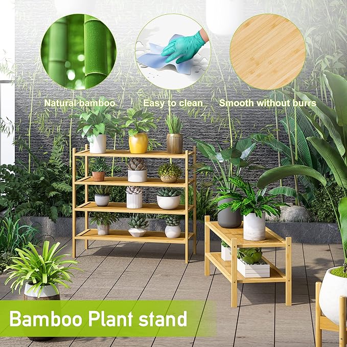 BMOSU 2-Tier Bamboo Shoe Rack Premium Stackable Shoe Shelf Storage Organizer for Hallway Closet Living Room Entryway Organizer(Natural)