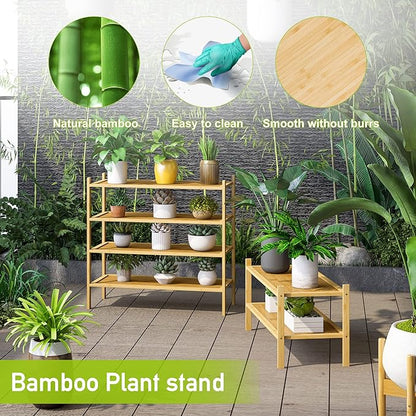 BMOSU 2-Tier Bamboo Shoe Rack Premium Stackable Shoe Shelf Storage Organizer for Hallway Closet Living Room Entryway Organizer(Natural)