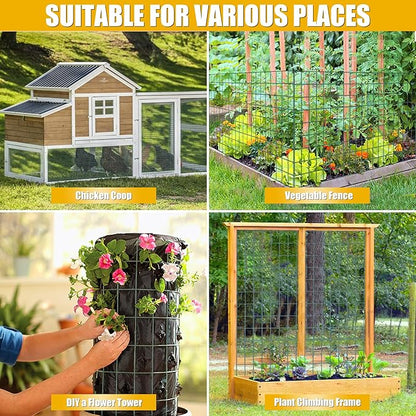Green PVC Coated Welded Wire Fencing, 48in High x 50ft Long, 2 inch x 3 inch 16GA 2/3/4/5/6 Ft Tall Welded Wire Fence Rolls, Green Metal Garden Fence Wire Roll Garden Fencing for Yard
