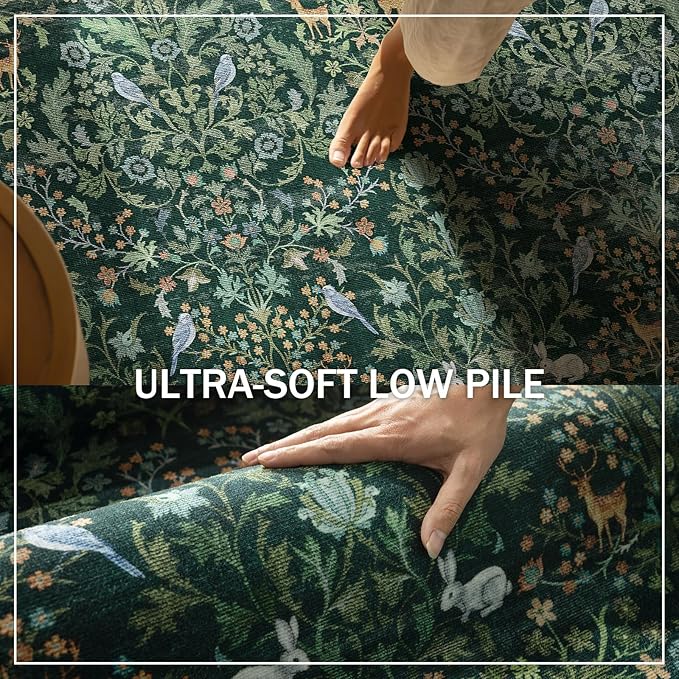 Washable Runners for Hallways Kitchen Rugs: 2'x6' Runner Rug Stain Resistant Non Slip Low Pile Soft Carpet Runners for Hallways Bedroom Kitchen Entryway Indoor Living Room Farmhouse
