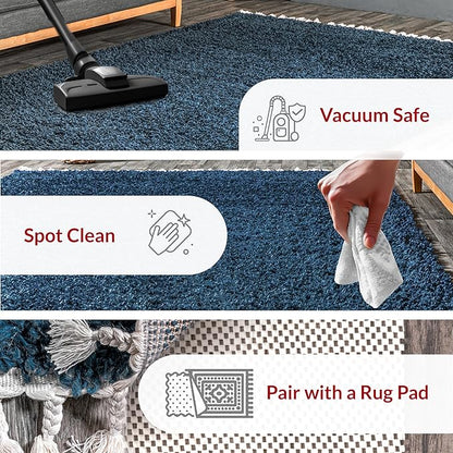 nuLOOM Neva Modern Tasseled Shag Area Rug, 3x5, Blue