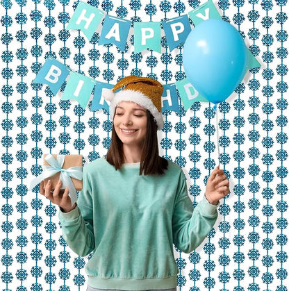 BRAVESHINE Blue Party Snowflake Backdrop - 2 Pack Hanging Foil Fringe Snow Flakes Party Streamers Curtain for Christmas Winter-Themed Frozen Birthday Bridal Shower Holiday New Year Party Decorations