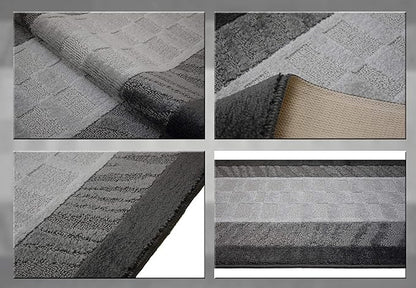 Custom Size Zebra Hallway Runner Rug Slip Resistant Rubber Back, 26 Inch Wide x Your Choice of Length Size, Anthracite, 26 Inch X 25 Feet, Sold and Priced Per Foot