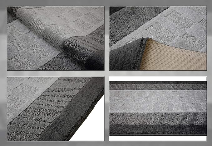 Custom Size Zebra Hallway Runner Rug Slip Resistant Rubber Back, 26 Inch Wide x Your Choice of Length Size, Anthracite, 26 Inch X 13 Feet, Sold and Priced Per Foot