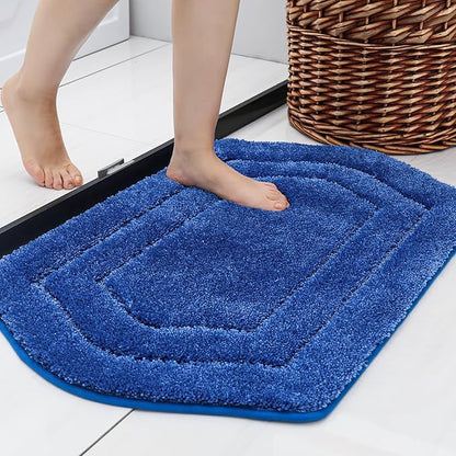 COSY HOMEER Extra Thick Bath Linen Sets Rugs for Bathroom - Anti-Slip Bath Mats Soft Plush Yarn Shaggy 100% Strong Polyester Living Room Bedroom Mat Floor Water Absorbent(Blue,24x36 - Inches)