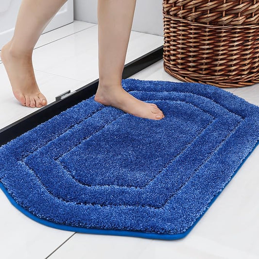 COSY HOMEER Extra Thick Bath Linen Sets Rugs for Bathroom - Anti-Slip Bath Mats Soft Plush Yarn Shaggy 100% Strong Polyester Living Room Bedroom Mat Floor Water Absorbent(Blue,24x36 - Inches)