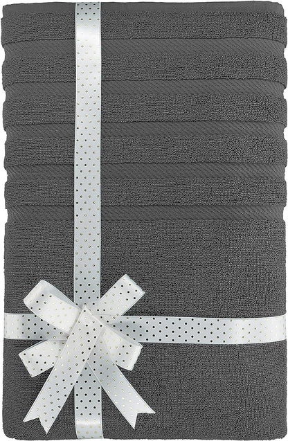 American Soft Linen 35x70 Jumbo Large Bath Towels, 600 GSM 100% Cotton Turkish Bath Sheet, Oversized Luxury Bath Towels for Bathroom Beach and Pool, Dark Gray