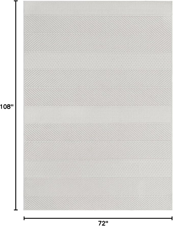 Beverly Rug Micro Loop Area Rug White 6x9 Modern Luxury Soft Boho Geometric Durable Indoor Area Rugs for Living Dining Room Office Stain Resistant Non Shedding Casual Indoor Carpet White 6 x 9