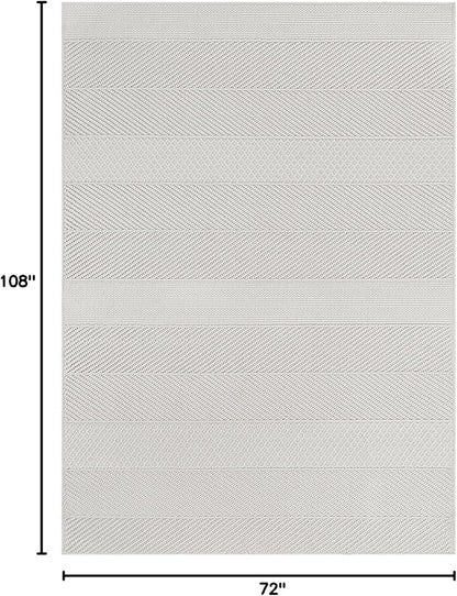 Beverly Rug Micro Loop Area Rug White 6x9 Modern Luxury Soft Boho Geometric Durable Indoor Area Rugs for Living Dining Room Office Stain Resistant Non Shedding Casual Indoor Carpet White 6 x 9