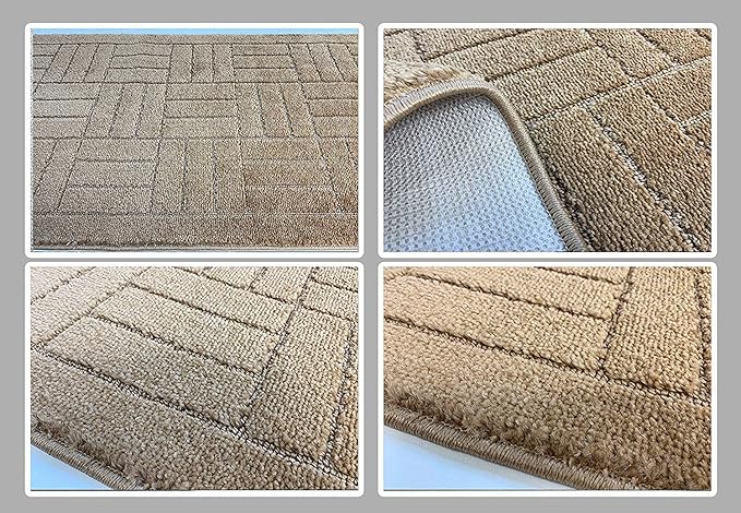 20 ft Extra Long Non-Slip Brownish Beige Hallway Kitchen Runner Rug, 2'2" X 20' Washable Carpet Runner Rugs-Rubber Backed, Custom Size Floor Mat for Stairs Bedroom Bathroom Entryway