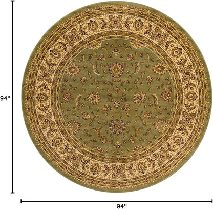 Rugs.com Aditi Collection Rug – 7' 10 Round Green Low Rug Perfect for Kitchens, Dining Rooms