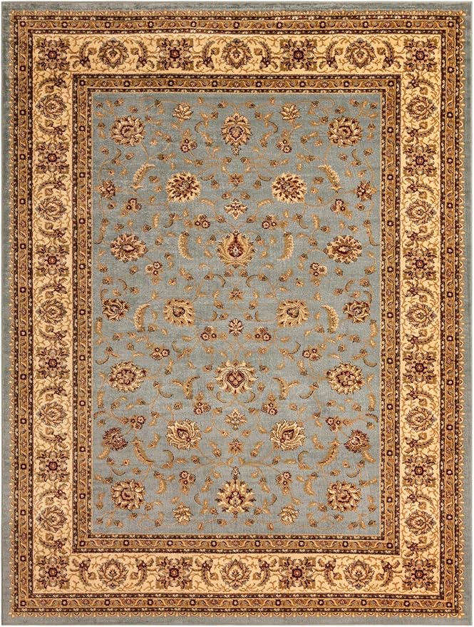 Rugs.com Aditi Collection Rug – 9' x 12' Light Blue Low Rug Perfect for Living Rooms, Large Dining Rooms, Open Floorplans