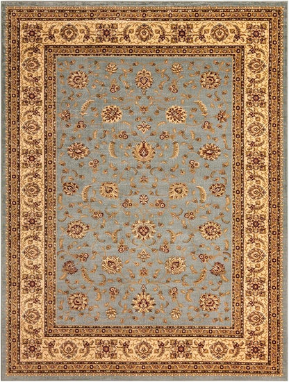 Rugs.com Aditi Collection Rug – 9' x 12' Light Blue Low Rug Perfect for Living Rooms, Large Dining Rooms, Open Floorplans