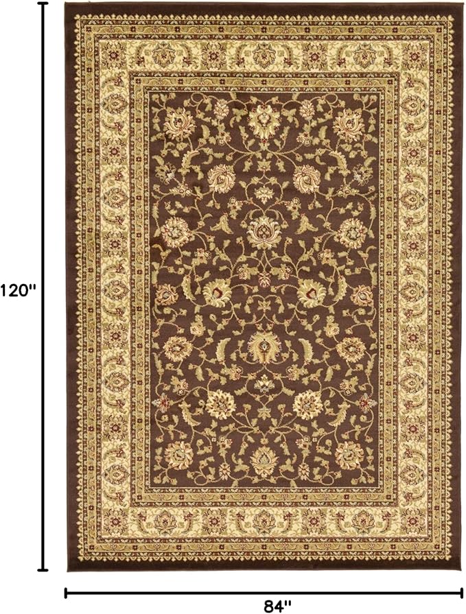 Rugs.com Aditi Collection Rug – 7' x 10' Brown Low Rug Perfect for Living Rooms, Large Dining Rooms, Open Floorplans