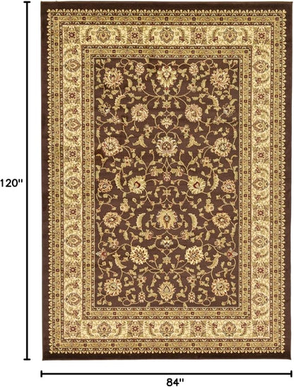 Rugs.com Aditi Collection Rug – 7' x 10' Brown Low Rug Perfect for Living Rooms, Large Dining Rooms, Open Floorplans