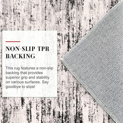 Modern Abstract Runner Rug 2x6, White Black Grey Taupe Washable Kitchen Runner Non-Slip Soft Hallway Rug Runner Thin Print Faux Wool Carpet for Entryway Bedroom Laundry Room Indoor Home Decor