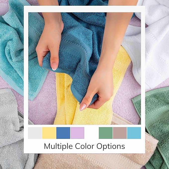TEXTILOM 100% Turkish Cotton 4 Piece Luxury Washcloth Towel Set for Bathroom & Kitchen, Thick & Super Soft & Highly Absorbent & Quick Dry for Face and Hand- White