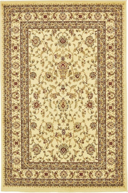 Rugs.com Aditi Collection Rug – 4' x 6' Cream Low Rug Perfect for Living Rooms, Large Dining Rooms, Open Floorplans