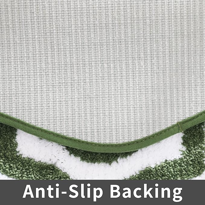COSY HOMEER Extra Thick Bath Linen Sets Rugs - Anti-Slip Bath Mats Soft Plush 100% Strong Polyester Living Room Bathroom Mat Floor Water Absorbent(Green,24x36 - Inches)