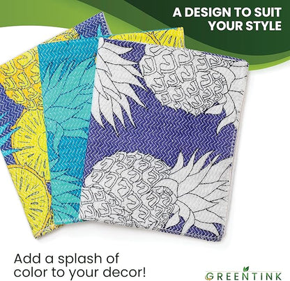 Eco-Friendly Reusable Dish Cloth Set – 10-Pk Multipurpose Kitchen Cleaning Cloth Made from Recycled Materials – Absorbent Dish Towels & Non-Scratch Cleaning Rags, 12x12 in.
