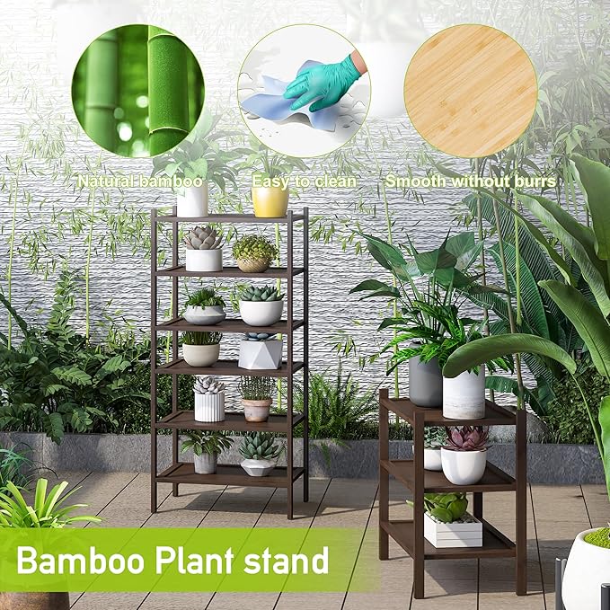 BMOSU 3-Tier Bamboo Small Shoe Rack Premium Stackable Shoe Shelf Storage Organizer for Hallway Closet Living Room Entryway Organizer(Brown)
