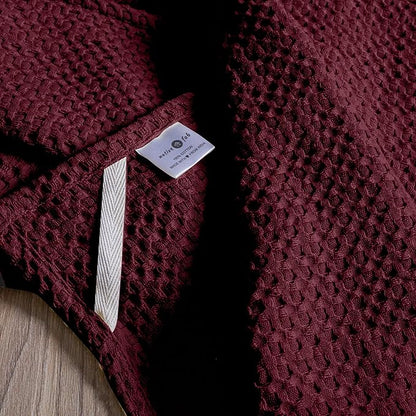 Native Fab 100% Cotton Premium Waffle Kitchen Towels, 4 Pack, 16" x 26", Super Absorbent Reusable Cleaning Cloths, Tea Towels, Machine Washable Hand Towels, Burgundy Wine
