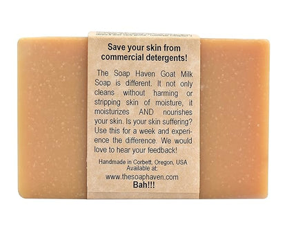 4 Goat Milk Soap Bars with Honey - Handmade in USA. All Natural Soap, Unscented, Fragrance Free, Fresh Goats Milk. Wonderful for Sensitive Skin and Babies. SLS, Paraben, GMO-Free